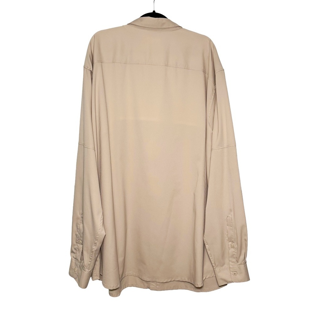 Columbia Mens Omni-Shade Ripstop Fishing Vented Shirt Beige 4XT Tall Long Sleeve - Picture 3 of 8